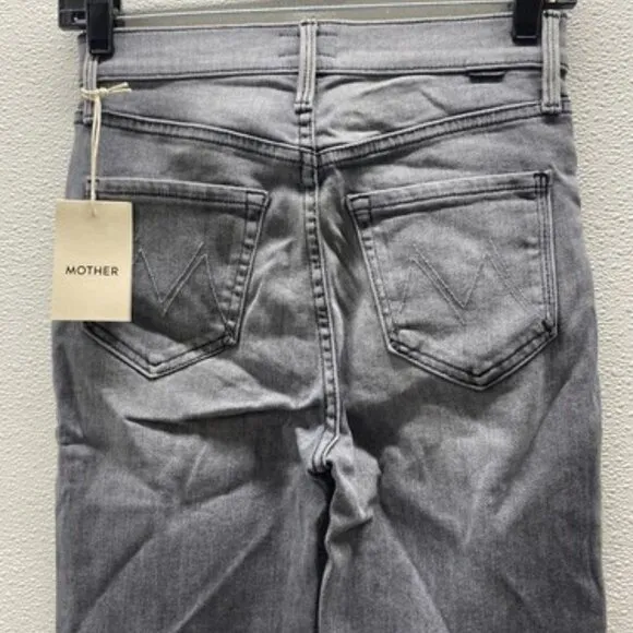 Mother Womens The Pixie Dazzler Ankle Fray Jeans Size 25 x 27 Digging Dirt Grey