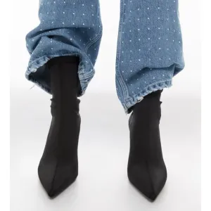 ⚡️MOVING SALE ⚡️ ZARA STRETCH FABRIC HEELED ANKLE BOOTS ⚡️MOVING SALE ⚡️