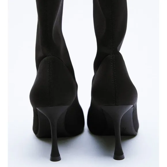 ⚡️MOVING SALE ⚡️ ZARA STRETCH FABRIC HEELED ANKLE BOOTS ⚡️MOVING SALE ⚡️