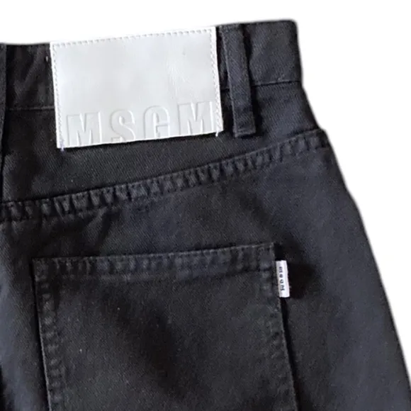 MSGM Milano Denim Mini Skirt in Black Made in Italy