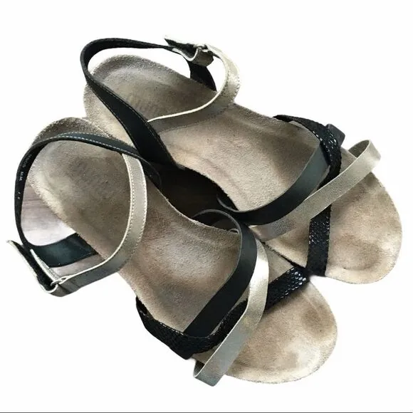 MUNRO Cork Wedge Strappy Leather Sandals Summer Shoes 11