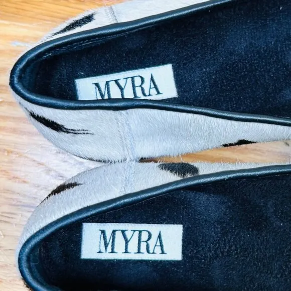 Myra Cambria Size 8 Loafers Hair Calf Aztec Southwest Western Shoe Slip On