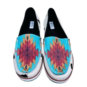 Myra Cambria Size 8 Loafers Hair Calf Aztec Southwest Western Shoe Slip On