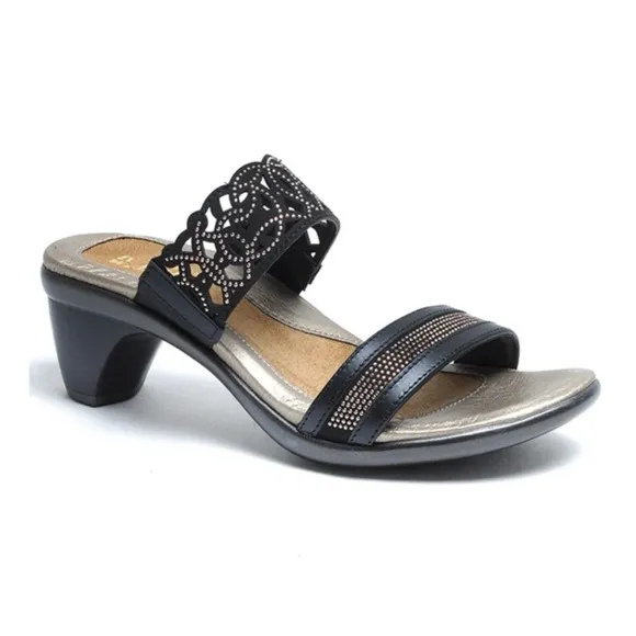 Naot Contempo Sandals Jet Black &amp; Bronze Leather SZ 40 EU, 9 US