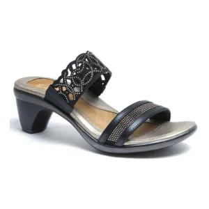 Naot Contempo Sandals Jet Black &amp; Bronze Leather SZ 40 EU, 9 US