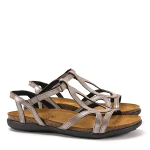 NAOT Dorith Silver Leather Strappy Slingback Sandals