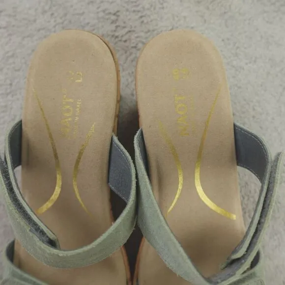 Naot Sandals Caveran Womens 9 US 40 Teal‎ Linen Cork Wedge Resort Collection