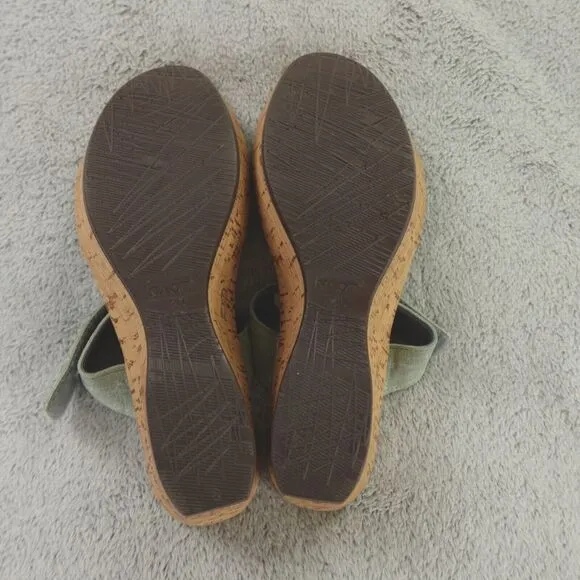 Naot Sandals Caveran Womens 9 US 40 Teal‎ Linen Cork Wedge Resort Collection