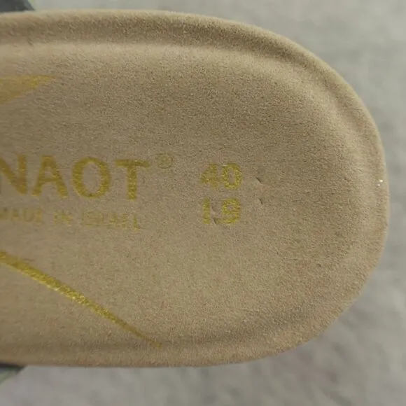 Naot Sandals Caveran Womens 9 US 40 Teal‎ Linen Cork Wedge Resort Collection