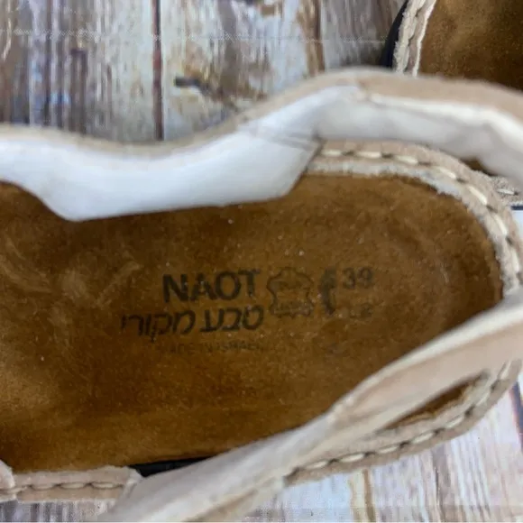 Naot Suede Comfort Slingback Hook Loop Strap Wedge Wide Strap Sandals Size 39