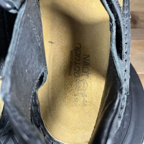 Naot Mens Size EUR 44 US 11 Lappland Adjustable Black Leather Sandals Comfort
