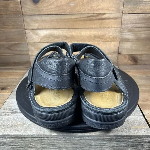 Naot Mens Size EUR 44 US 11 Lappland Adjustable Black Leather Sandals Comfort