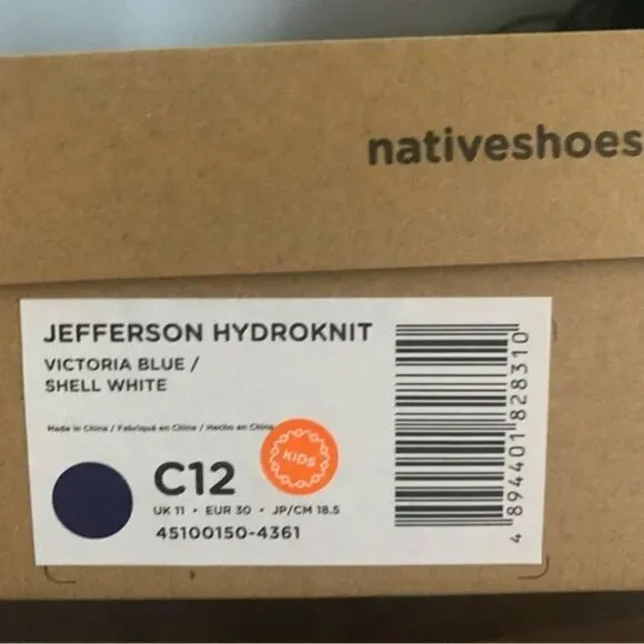 NATIVE Blue Jefferson Hydroknit Waterproof Rain Boots  - New C12