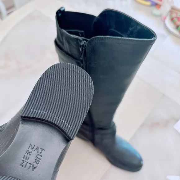 naturalizer black leather knee boots /riding boots /NWOB