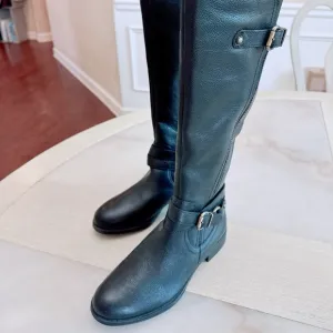 naturalizer black leather knee boots /riding boots /NWOB
