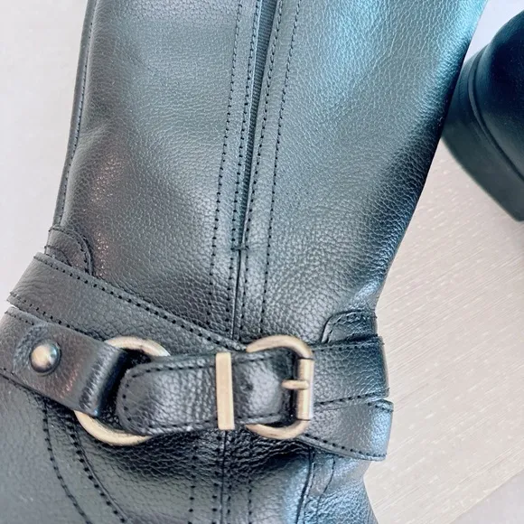 naturalizer black leather knee boots /riding boots /NWOB