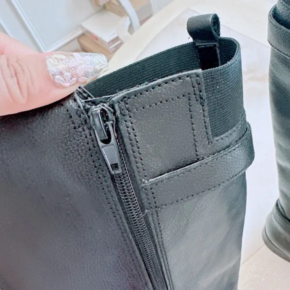naturalizer black leather knee boots /riding boots /NWOB