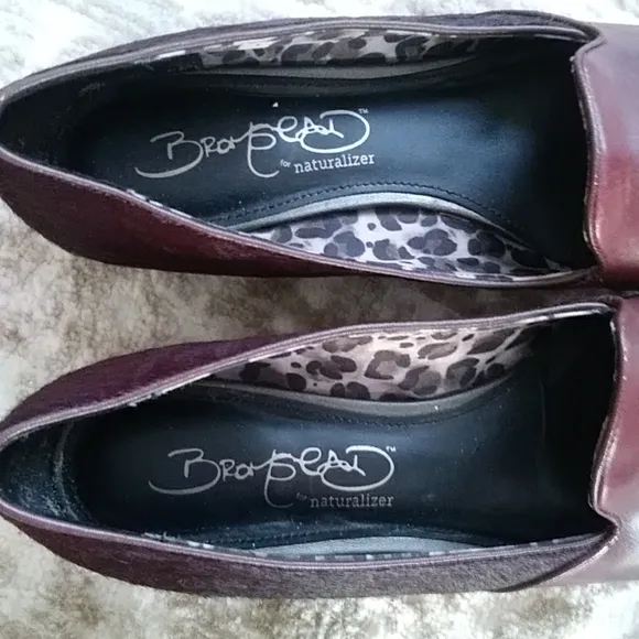 Naturalizer Bromstad Loren Leather Animal Hair Slip On Loafers 9.5 M