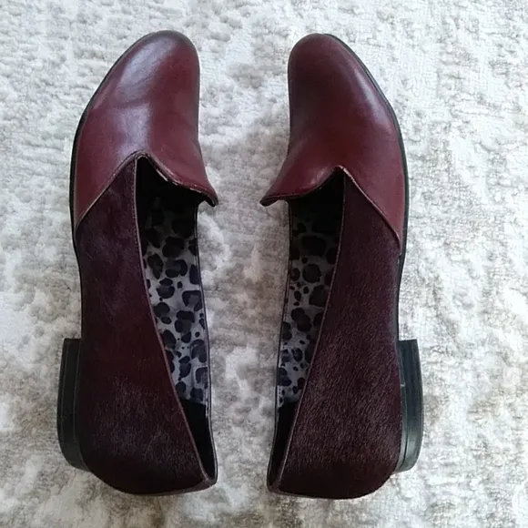 Naturalizer Bromstad Loren Leather Animal Hair Slip On Loafers 9.5 M