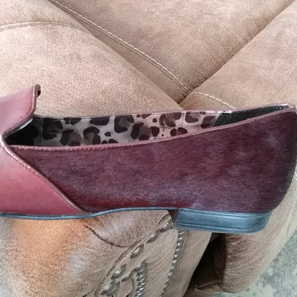 Naturalizer Bromstad Loren Leather Animal Hair Slip On Loafers 9.5 M