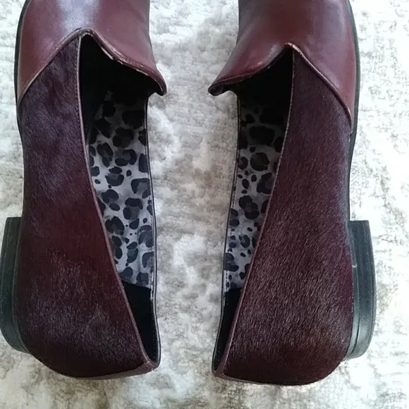 Naturalizer Bromstad Loren Leather Animal Hair Slip On Loafers 9.5 M