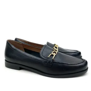 Naturalizer Loafers Sawyer Chain Horse Bit Slip On Flats Black Leather Size 7 W