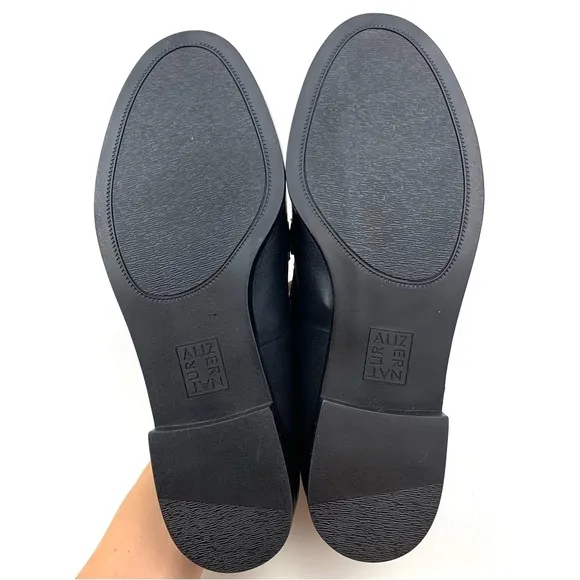 Naturalizer Loafers Sawyer Chain Horse Bit Slip On Flats Black Leather Size 7 W
