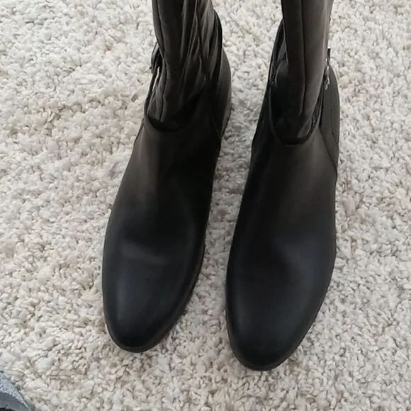 Naturalizer Sahara black classic riding boots w round toe &amp; side zip size 11 NWT