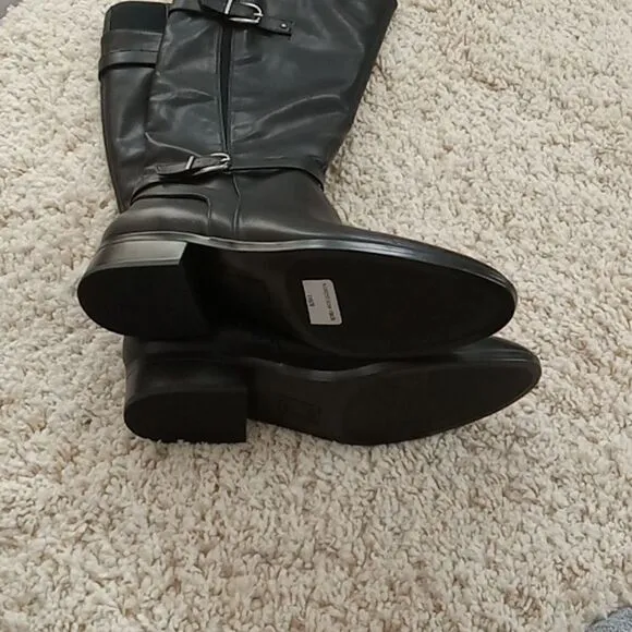 Naturalizer Sahara black classic riding boots w round toe &amp; side zip size 11 NWT