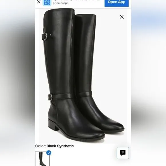 Naturalizer Sahara black classic riding boots w round toe &amp; side zip size 11 NWT