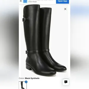Naturalizer Sahara black classic riding boots w round toe &amp; side zip size 11 NWT