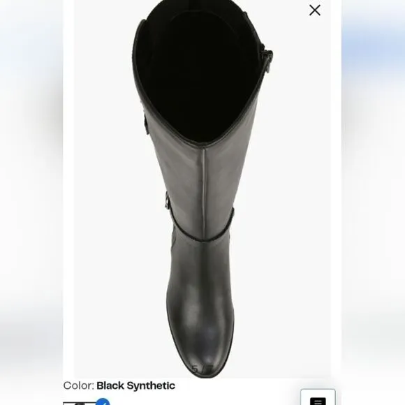 Naturalizer Sahara black classic riding boots w round toe &amp; side zip size 11 NWT