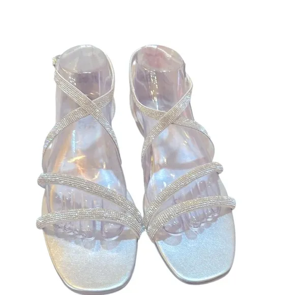 Naturalizer Sicily Sandals | Size 8W | Silver | NIB