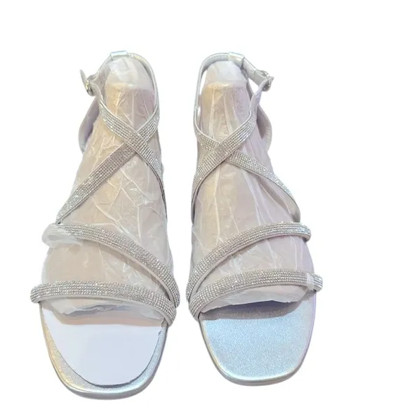Naturalizer Sicily Sandals | Size 8W | Silver | NIB