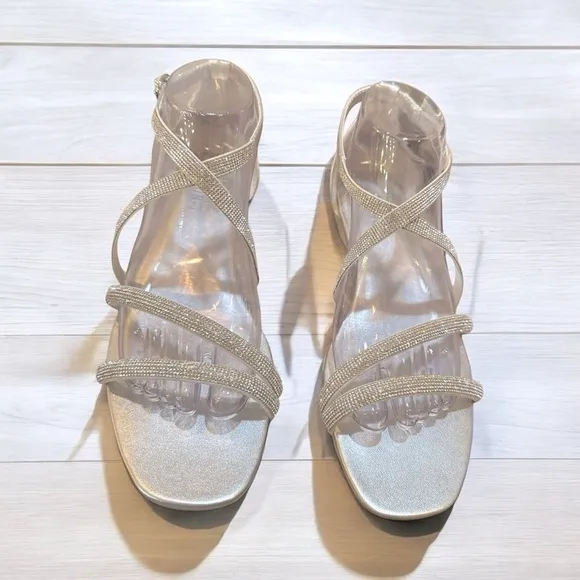 Naturalizer Sicily Sandals | Size 8W | Silver | NIB