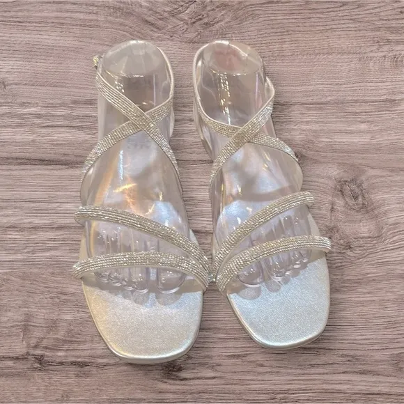 Naturalizer Sicily Sandals | Size 8W | Silver | NIB