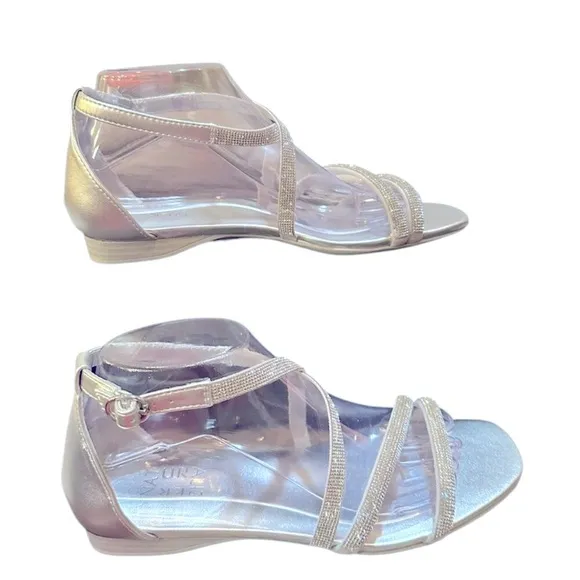 Naturalizer Sicily Sandals | Size 8W | Silver | NIB