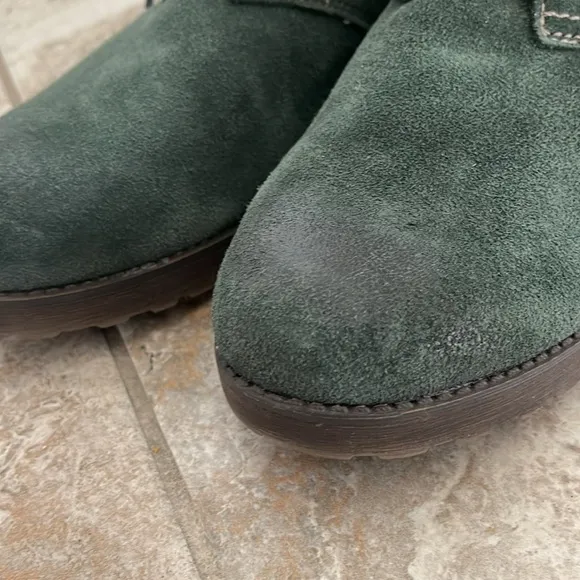 Naturalizer Women's Endellion Green Suede Leather lace up booties Sz 11M