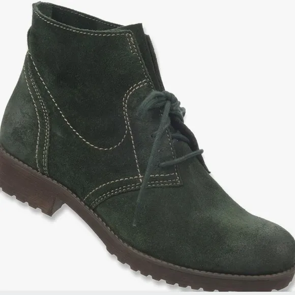 Naturalizer Women's Endellion Green Suede Leather lace up booties Sz 11M