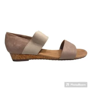 NATURALIZER Womens Faux Suede Strappy Wedge Sandals Praline Tan Womens Size 8.5