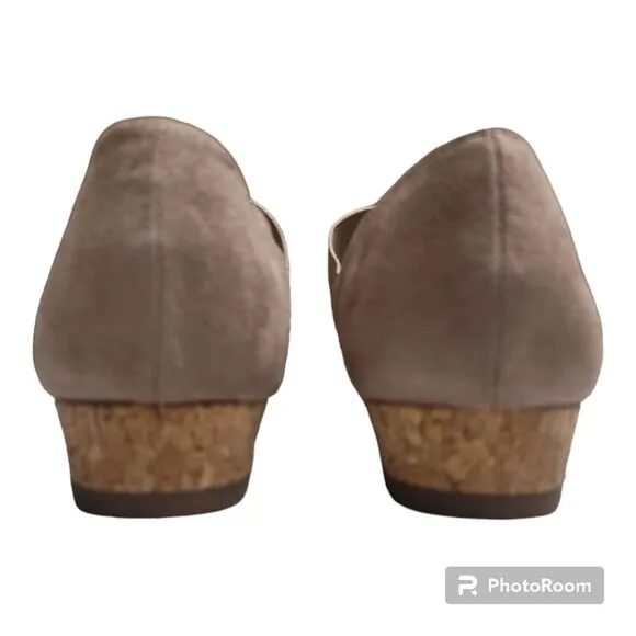 NATURALIZER Womens Faux Suede Strappy Wedge Sandals Praline Tan Womens Size 8.5