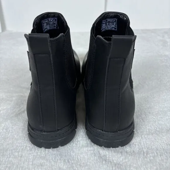 Nautica Men's Size 8 Chelsea Slip-On Shoe Chukka Desert Boots Black Army Style