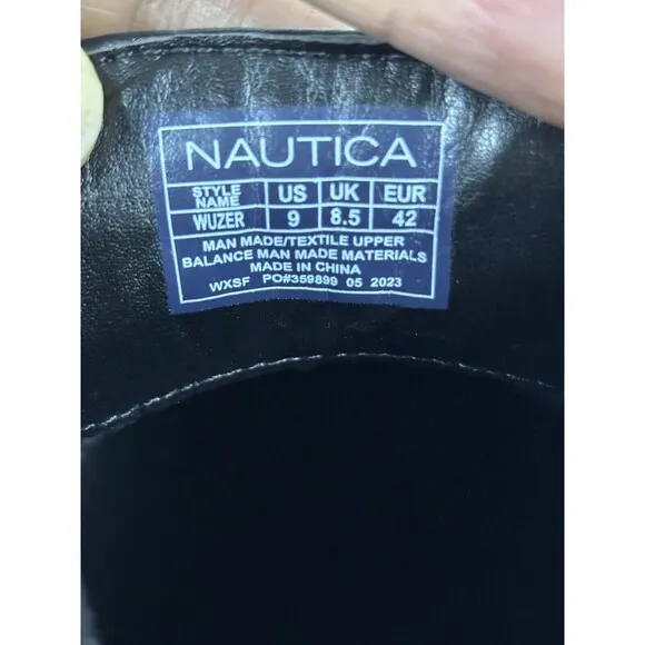 Nautica Men's Size 9 Chelsea Slip-On Shoe Chukka Desert Boots Black Army Style