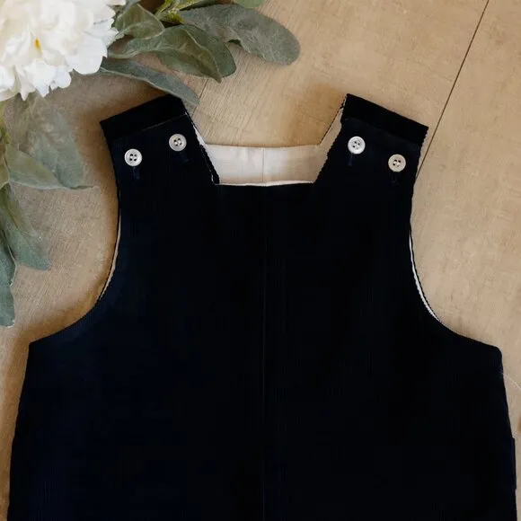 Navy Corduroy Shortall Jon Jon Sleeveless Button Tabs The Bailey Boys 24 Month