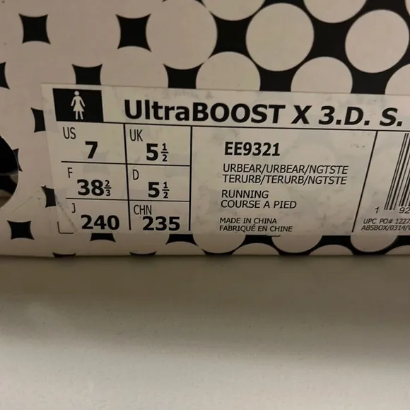 New Adidas by Stella McCartney UltraBOOST X 3D Sneakers in Black, New in Box
