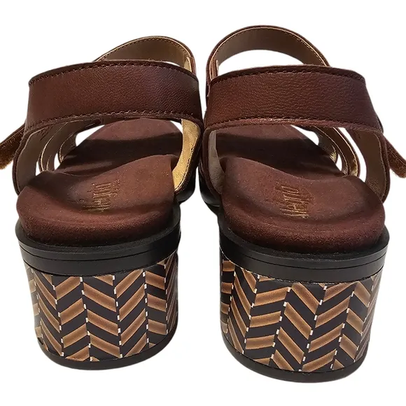 New Alegria Tasia Leather Chunky Heel Sandals Brown Size EU 42/ US 11.5-12