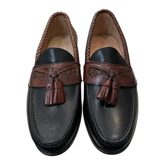 New Allen Edmonds Maxfield Black Brown Leather Slip-on Loafers 8  8D