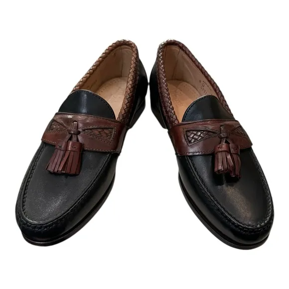 New Allen Edmonds Maxfield Black Brown Leather Slip-on Loafers 8  8D