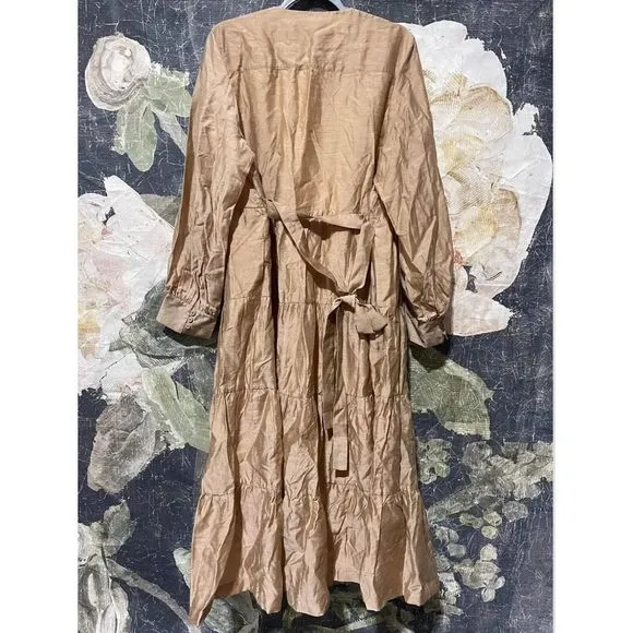 NEW Anthropologie Agosta Tiered Maxi Dress Size L