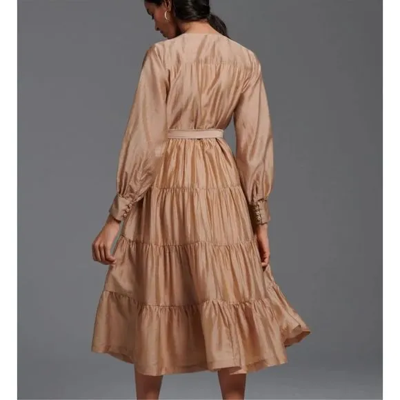 NEW Anthropologie Agosta Tiered Maxi Dress Size L